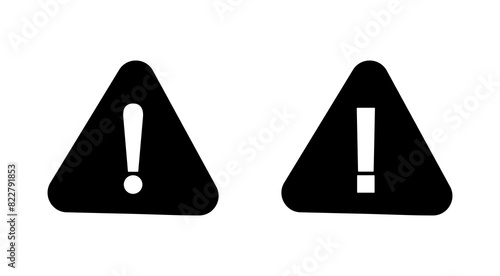 Exclamation danger sign. attention sign icon set. Hazard warning attention sign