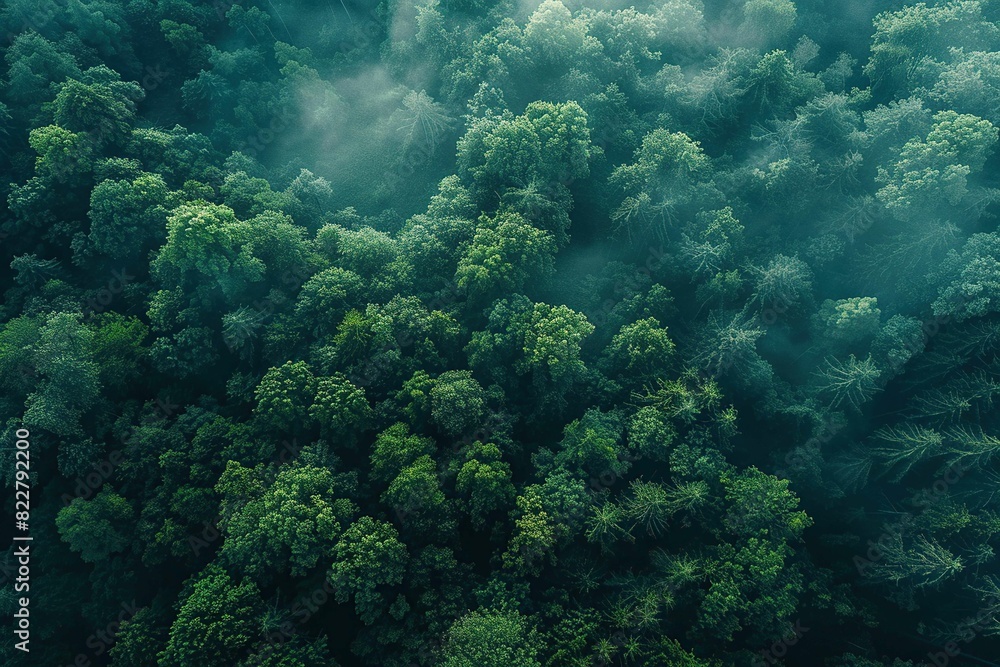 Aerial view of a densely wooded valley Aerial view of a densely wooded valley