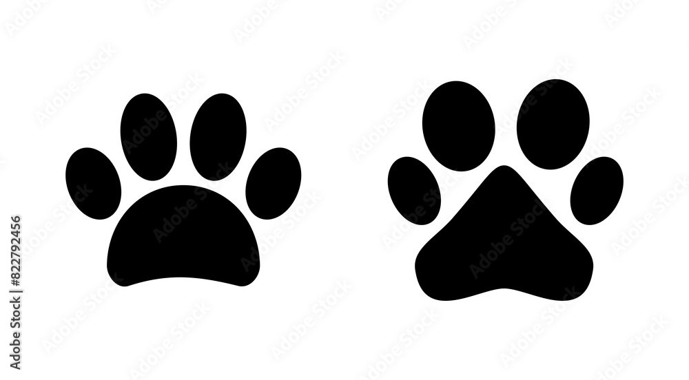 Paw icon set. paw print icon vector. dog or cat paw Paw icon set. paw print icon vector. dog or cat paw