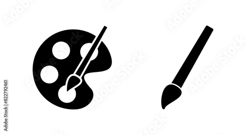 Paint icon set. paint brush icon vector. paint roller icon vector