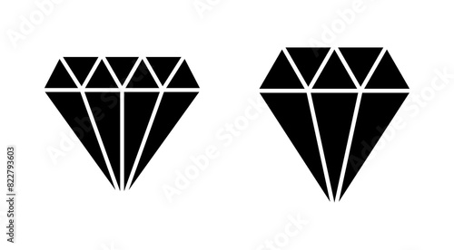 Diamond icon set. diamond gems vector icon.
