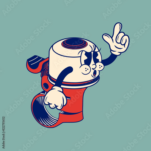 Retro character design of bicycle bell