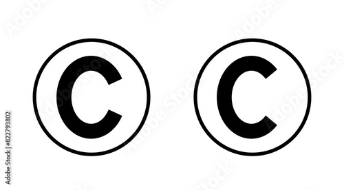 Copyright icon set. copyright symbols