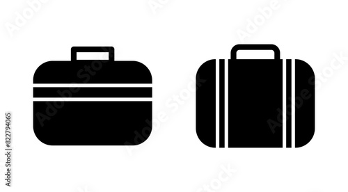 Briefcase icon set. suitcase icon. luggage symbol.