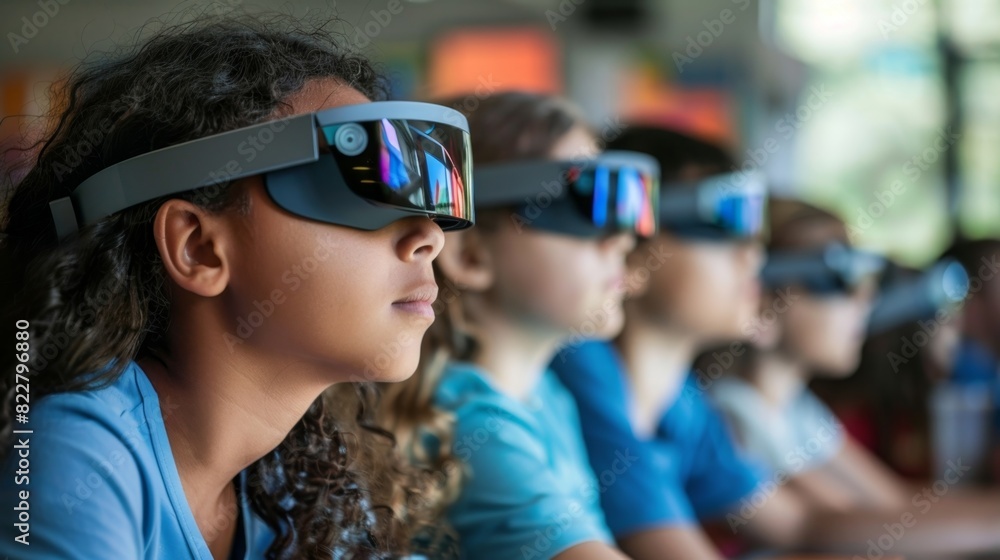 Some students have donned their own AR headsets to explore and discover educational content in a more personalized way. Some students have donned their own AR headsets to explore and discover educational content in a more personalized way.