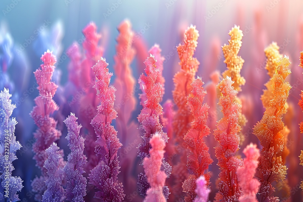 Fototapeta premium Hyperreal Vibrance: 3D Depth in Brilliance