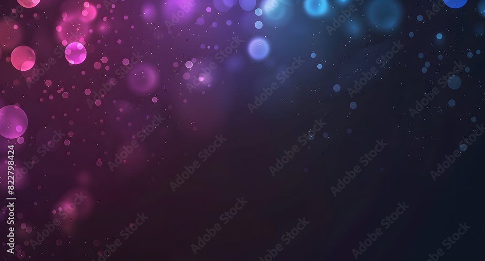 Abstract Bokeh Lights on Colorful Dark Gradient Background
