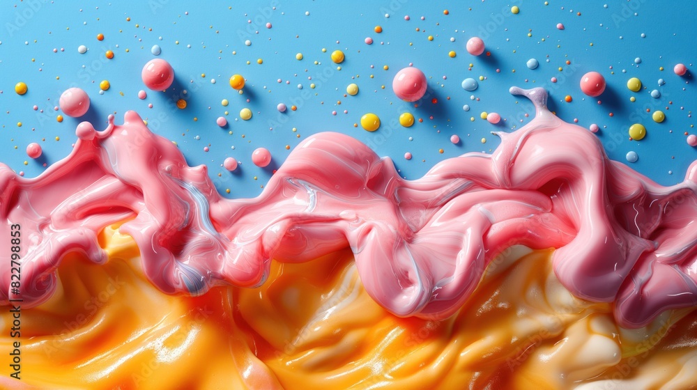 Vibrant Abstract Paint Splash with Colorful Droplets Vibrant Abstract Paint Splash with Colorful Droplets