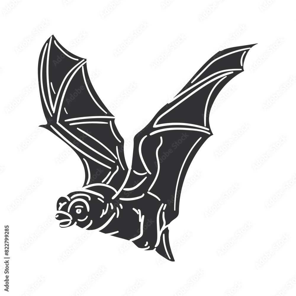 Fototapeta premium Bat Icon Silhouette Illustration. Animals Vector Graphic Pictogram Symbol Clip Art. Doodle Sketch Black Sign.