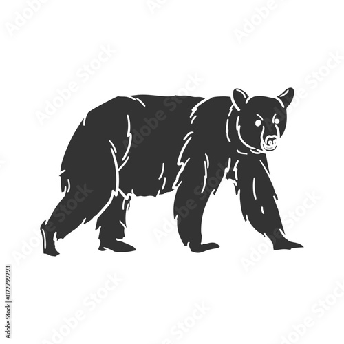 Black Bear Icon Silhouette Illustration. Animals Vector Graphic Pictogram Symbol Clip Art. Doodle Sketch Black Sign.