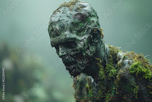 Zombie Revenant  Intricately Detailed Undead Warrior in Eerie Battle Pose - An Epic Cinematic Artwork