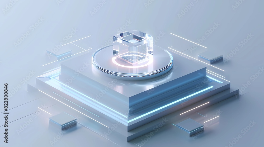 3D core processor, white background , centered in the middle with an isometric view and minimalistic design, Generative AI illustrations. 3D core processor, white background , centered in the middle with an isometric view and minimalistic design, Generative AI illustrations.