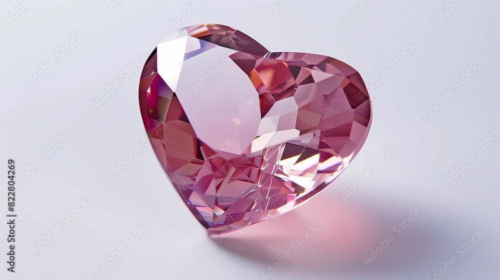 a heart shaped pink diamond with the reflection of the sun, Generative AI illustrations. a heart shaped pink diamond with the reflection of the sun, Generative AI illustrations.