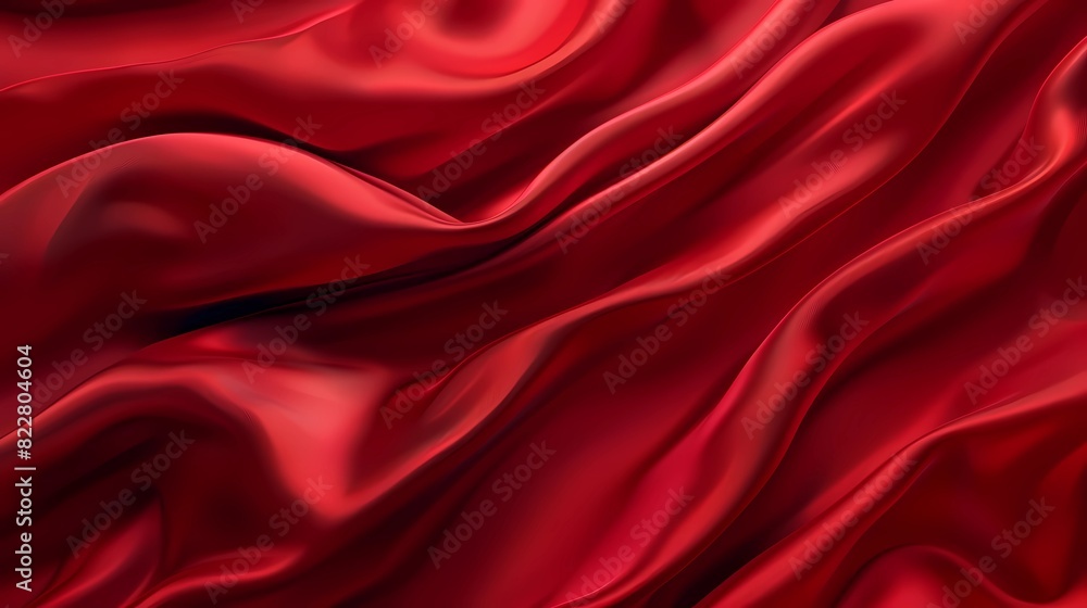 a red satin flag with a red background, Generative AI illustrations.