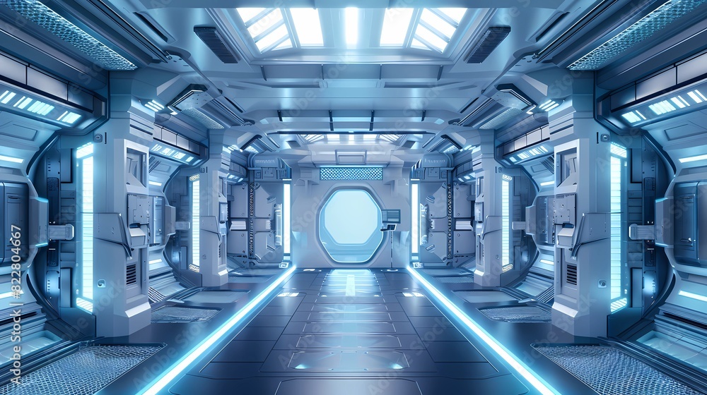 a room with a large door that says exit, Generative AI illustrations. a room with a large door that says exit, Generative AI illustrations.