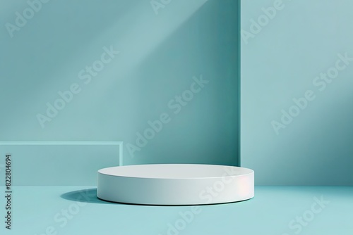 Modern minimalistic 3D podium with sleek design on cold background