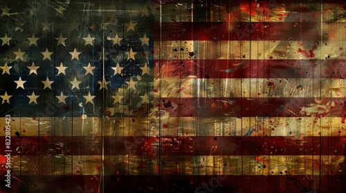  American Flag, Colonial Times, futuristic texture, postmodernist architecture, SFX