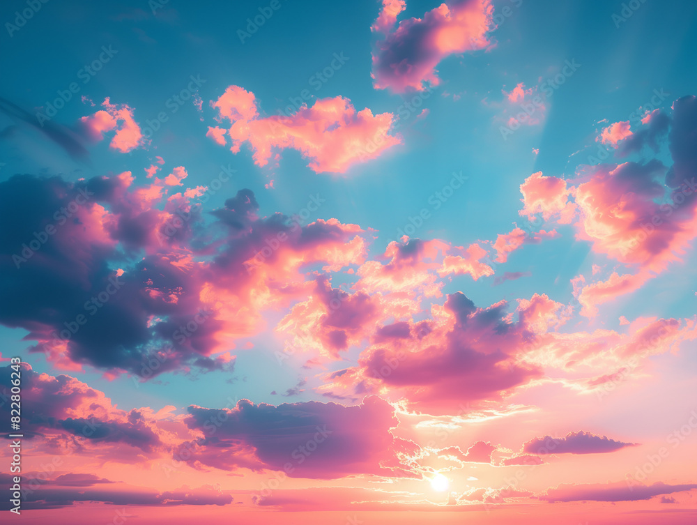 Fototapeta premium Beautiful sunset sky Nature sky backgrounds