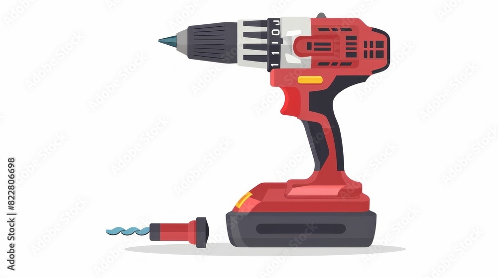 Cordless Drill with Screwdriver for DIY Projects and Home Repair, Tools for Construction and Renovation on White Background Cordless Drill with Screwdriver for DIY Projects and Home Repair, Tools for Construction and Renovation on White Background
