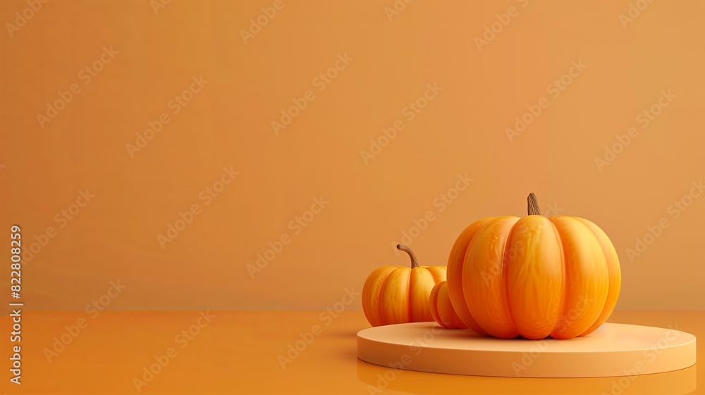 3D podium with minimalistic sleek design on a Halloween tone colors background. Modern style 3D podium with minimalistic sleek design on a Halloween tone colors background. Modern style