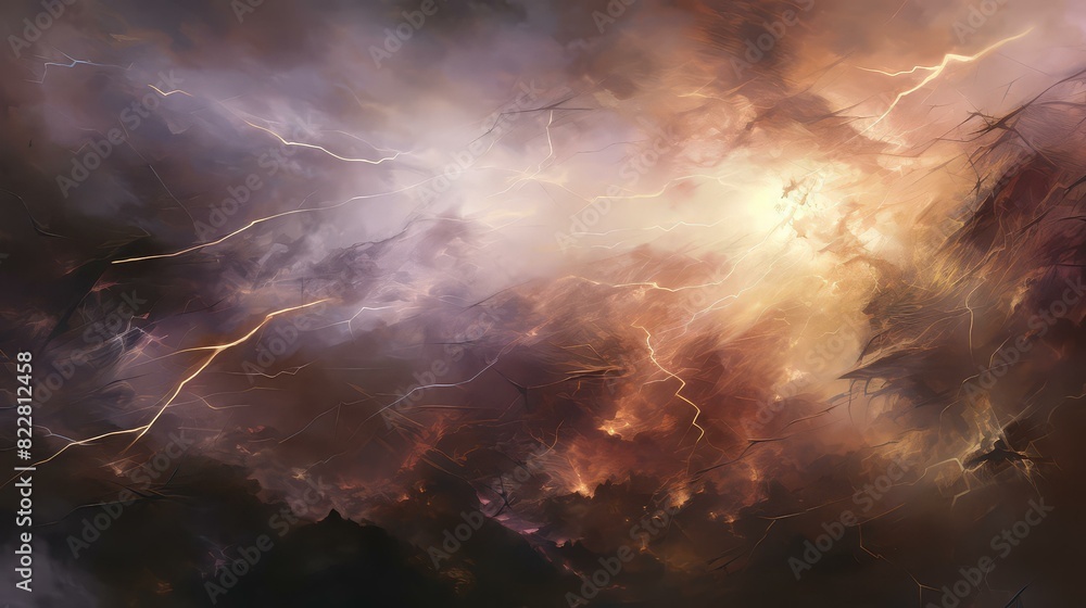 An abstract, stormy pastel design mirroring the chaotic energy of a thunderstorm.