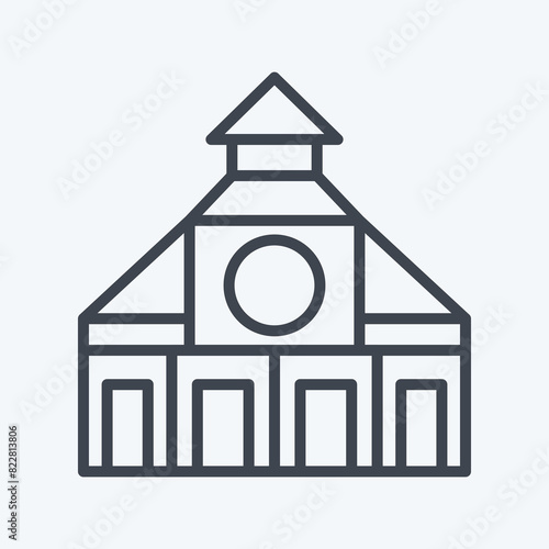 Icon Church. related to City symbol. line style. simple design illustration