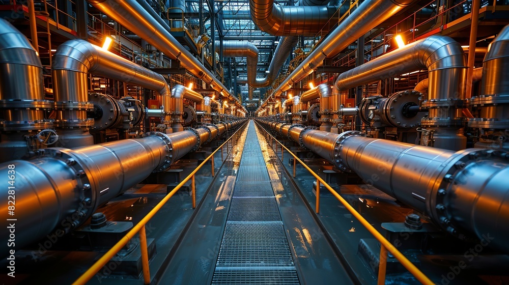 Industrial Background, Pipes and steam in a power plant, captured during peak operational hours, highlighting the dynamic environment. Illustration image, Industrial Background, Pipes and steam in a power plant, captured during peak operational hours, highlighting the dynamic environment. Illustration image,