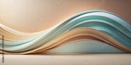 Fototapeta Naklejka Na Ścianę i Meble -  Close up minimalist wallpaper abstract curves Simple color, Leave space for text, solid pastel background, studio lighting 