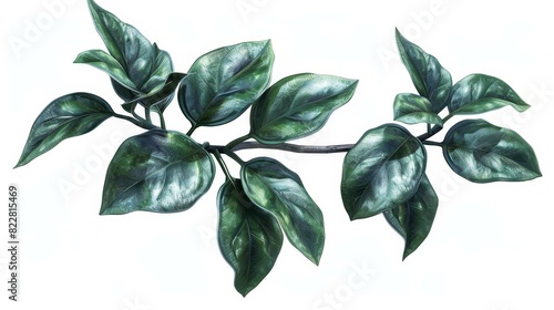 Metalliclooking plant with rubbery flexible leaves. photo