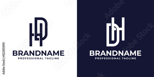 Letters HD and DH Monogram Logo, suitable for any business with DH or HD initials