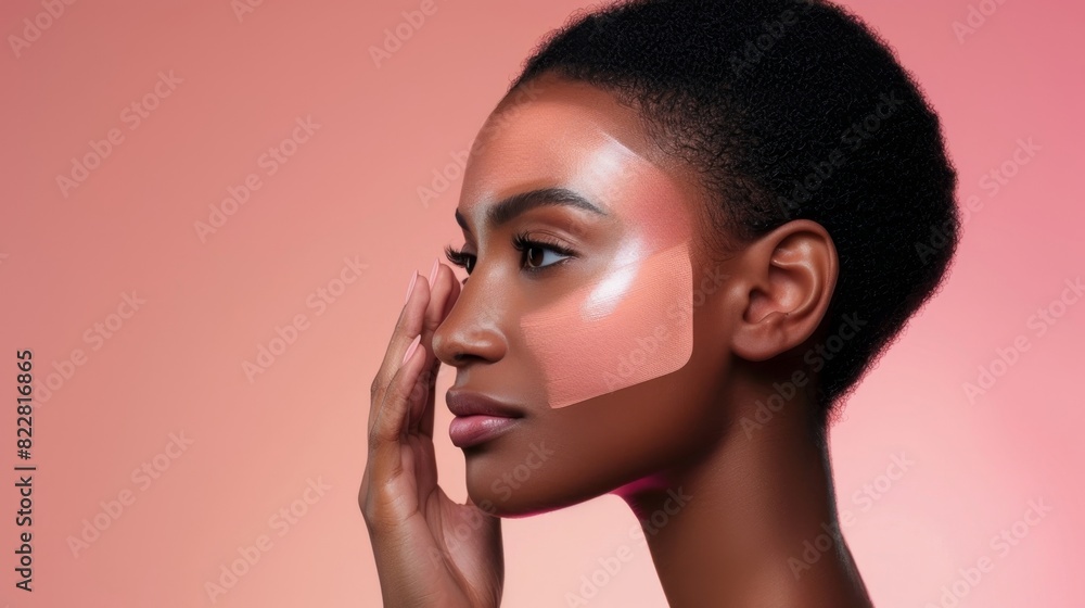 Naklejka premium The AR technology allows a user to see how different shades of foundation would look on their skin tone making shopping for makeup effortless.