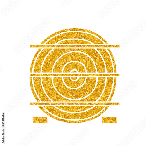 Wood milling cut stacked drawing in gold color style