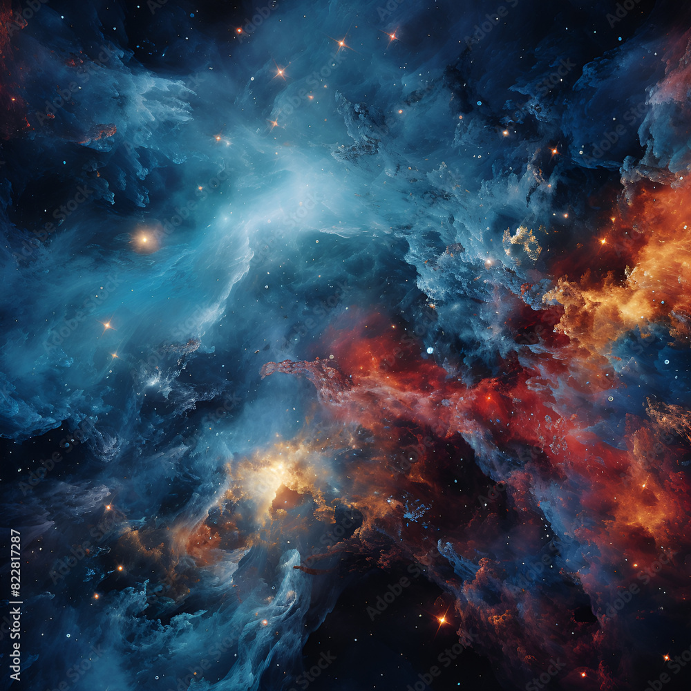 Fototapeta premium A mesmerizing view of a nebula, with vibrant colors