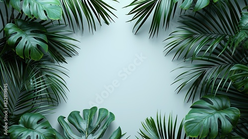 A simple pattern print outline of palm tree leaves. the leaves should be coming into the frame from outside the picture edages © ofri