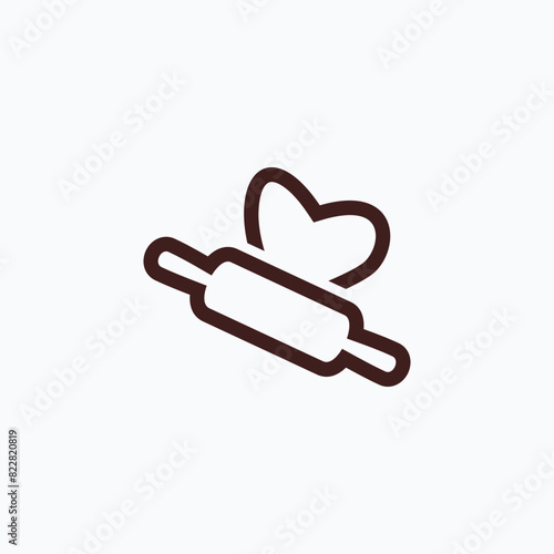 flat icon logo design likes to make bread