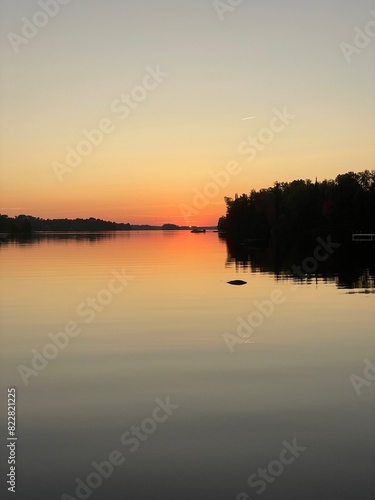 sunset on the lake