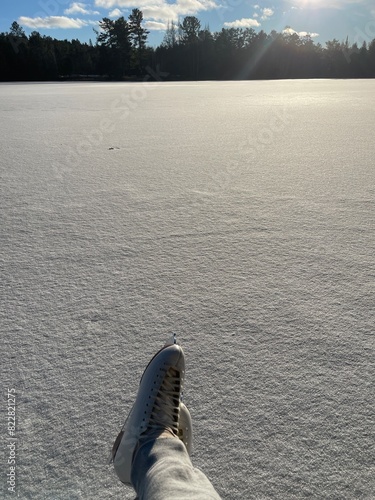 winter skating on the lake