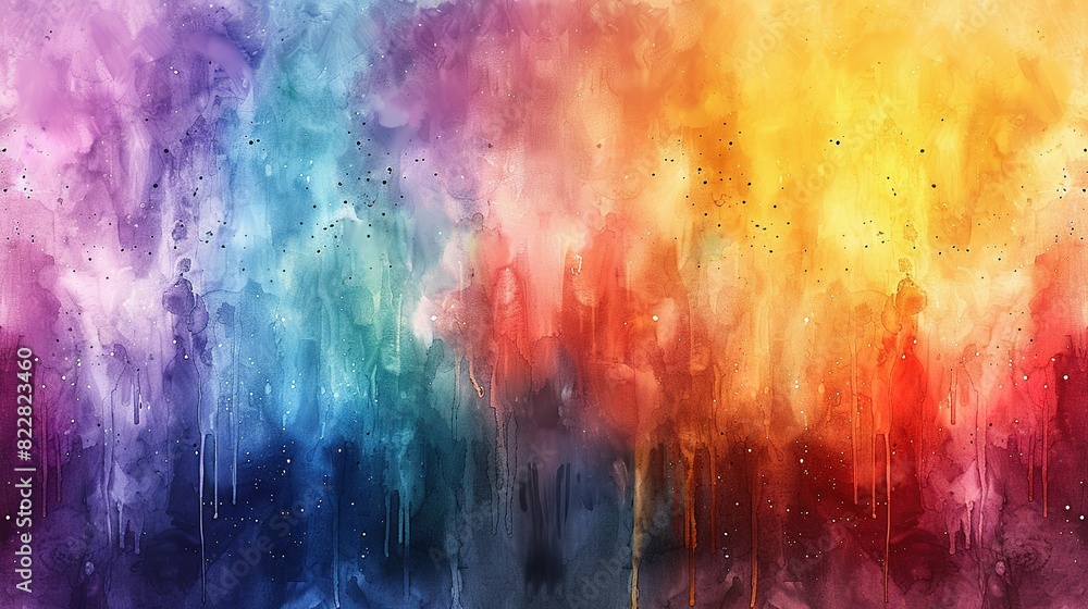 Naklejka premium Chroma Canvas: Watercolor Rainbow Delight