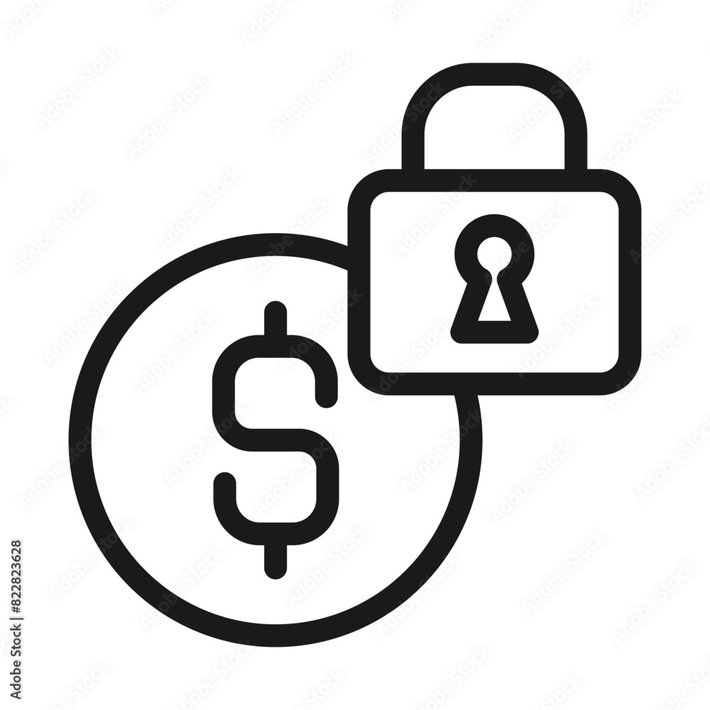 Lock, money, security icon vector. Finance and Money safety icon. Lock, money, security icon vector. Finance and Money safety icon.
