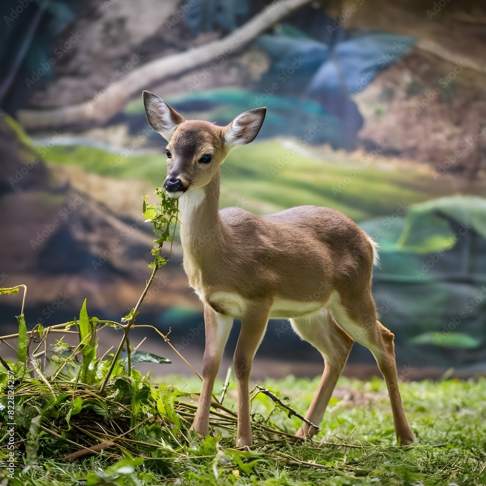 PNG Little deer eating wildlife standing animal. PNG Little deer eating wildlife standing animal.
