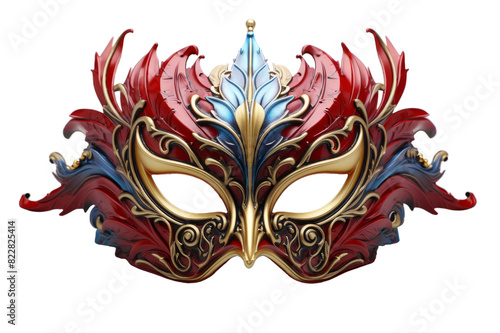 Venetian Opera Carnival Masquerade Mask isolated on transparent background, png, cut out.