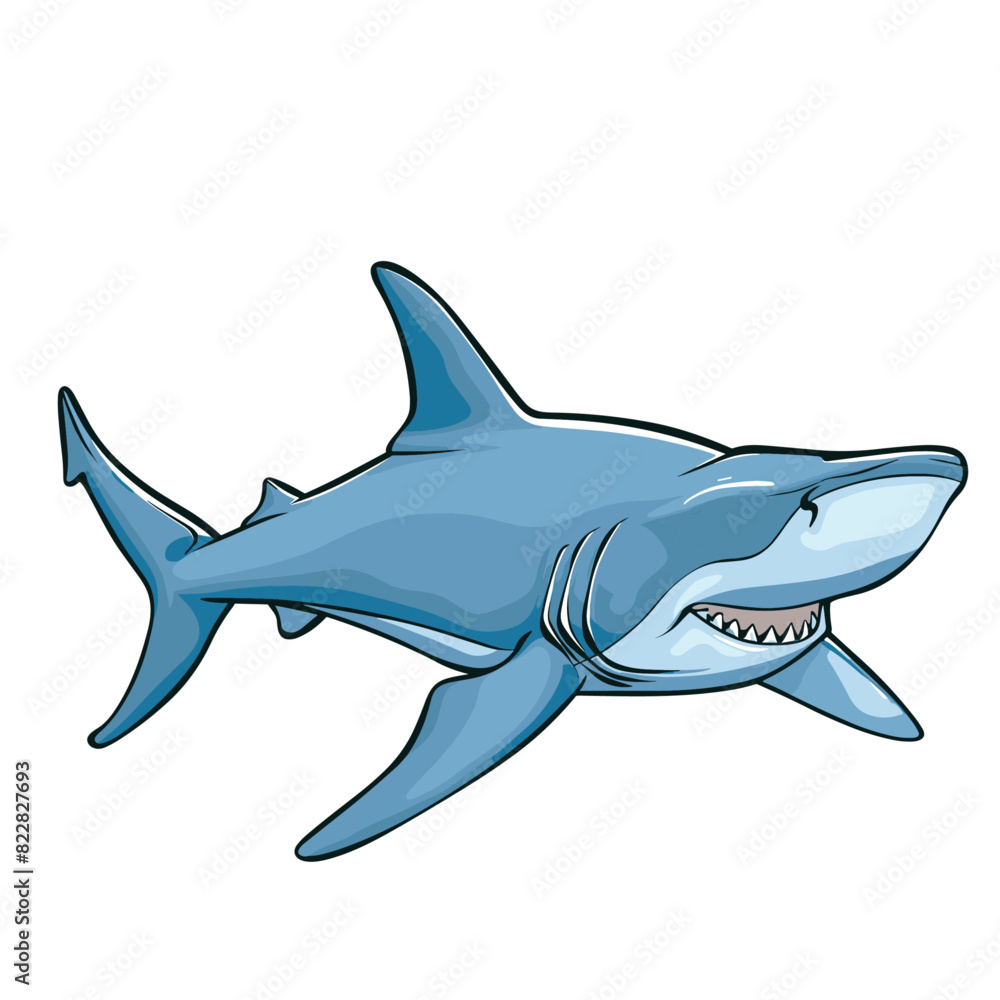 Fototapeta premium A friendly hammerhead shark swimming