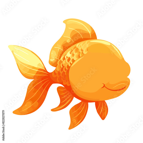 A pet goldfish in a clear container