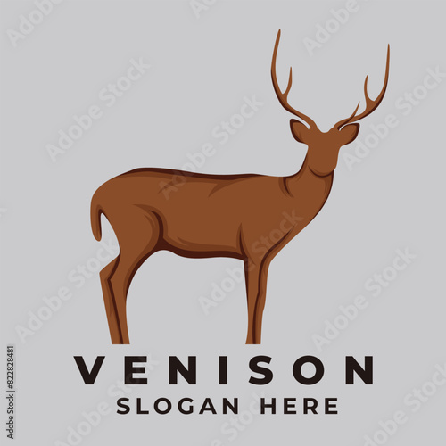 Venison Antler Deer Brown Vector for Logo