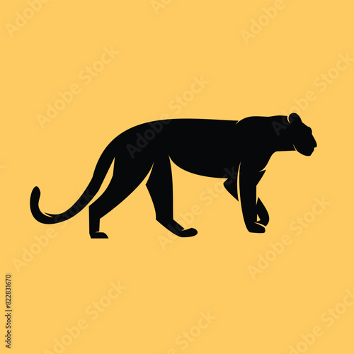 Leopard Tiger Silhouette Shape Vector For Logo