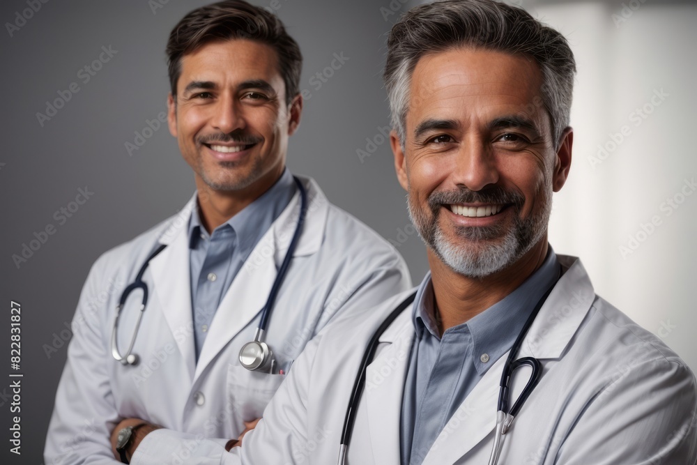 Cheerful male doctor wearing uniform and stethoscope Cheerful male doctor wearing uniform and stethoscope