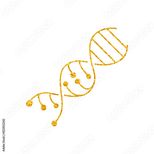Artificially modified dna strains drawing in gold color style