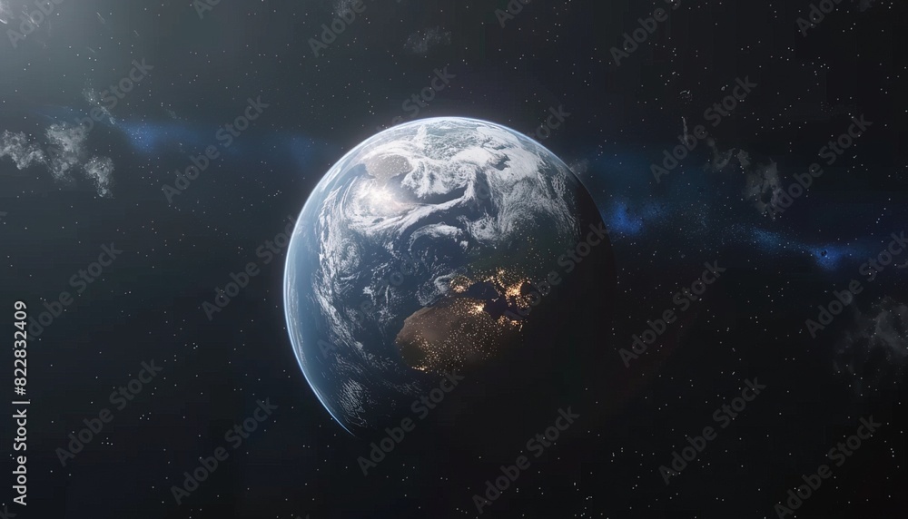 Fototapeta premium Blue Planet Earth with Cloudscape Background, Stunning Image of Our World