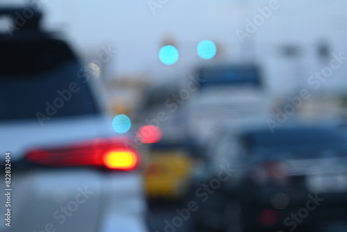 traffic jam in the city, blurred image