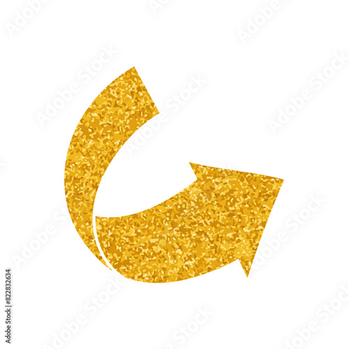 Arrow drawing in gold color style